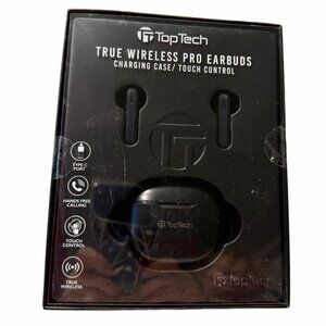TopTech True Wireless Pro Earbuds Type C Port Hands Free Calling Touch Control